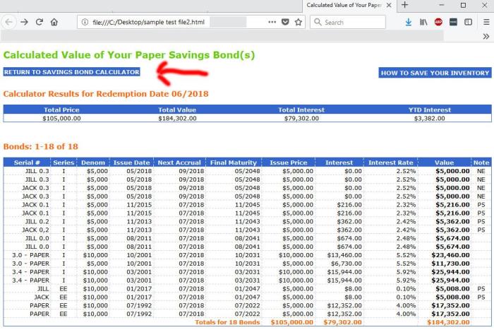 Bond savings calculator treasury return treasurydirect listing here updated file holdings result already final step